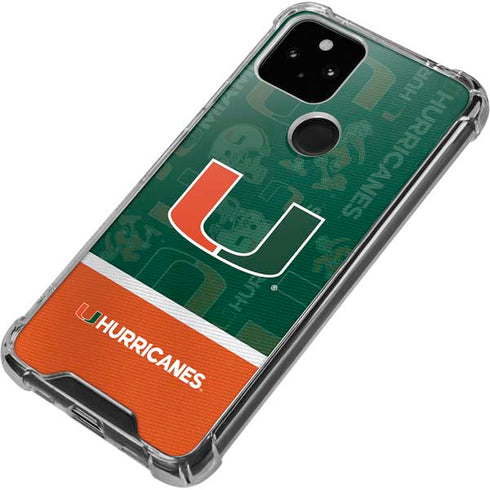 University of Miami U Hurricanes Google Pixel 5 Clear Case